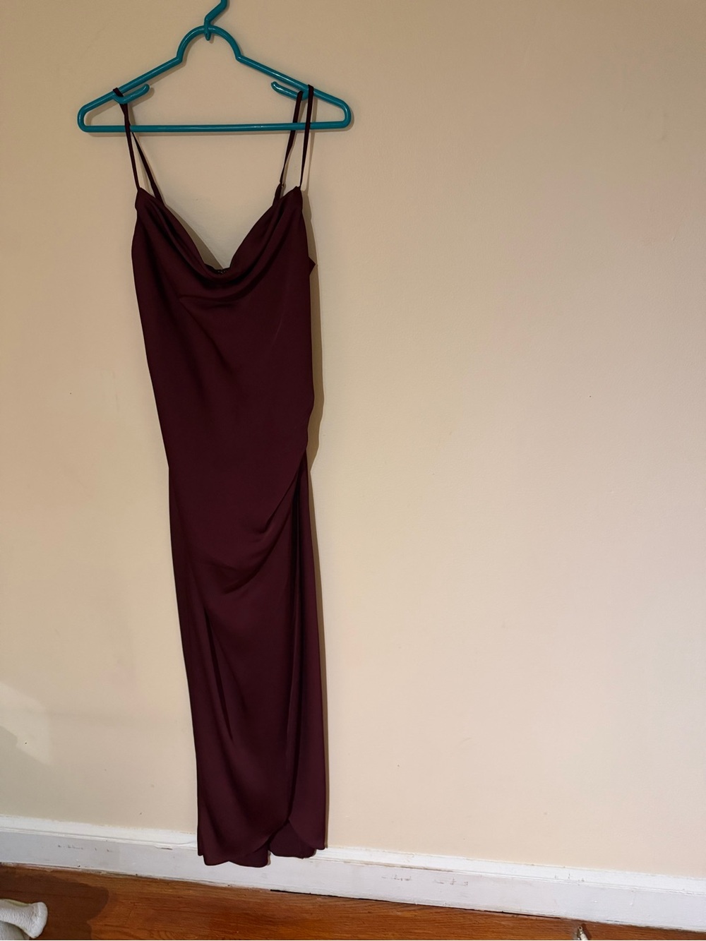 Altar'd State Cowl Neck Maxi Slip Dress in Burgundy